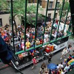 Viewing the parade on Christopher Street, from a fire escape
